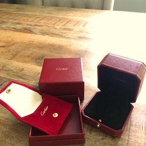 Authentic Cartier ring boxes & pouch set